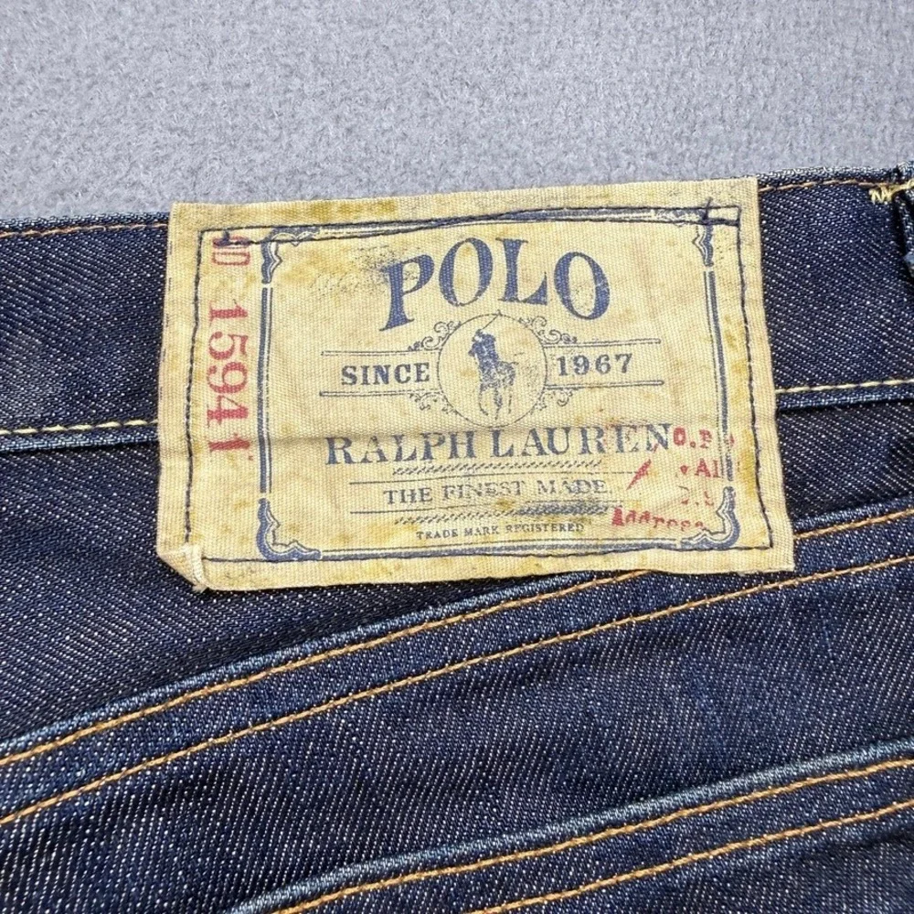 Polo Ralph Lauren Straight Leg Jeans 34x30 (FIT 36x30) Blue Denim Button Fly